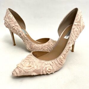 INC flower appliqué blush colored pump
